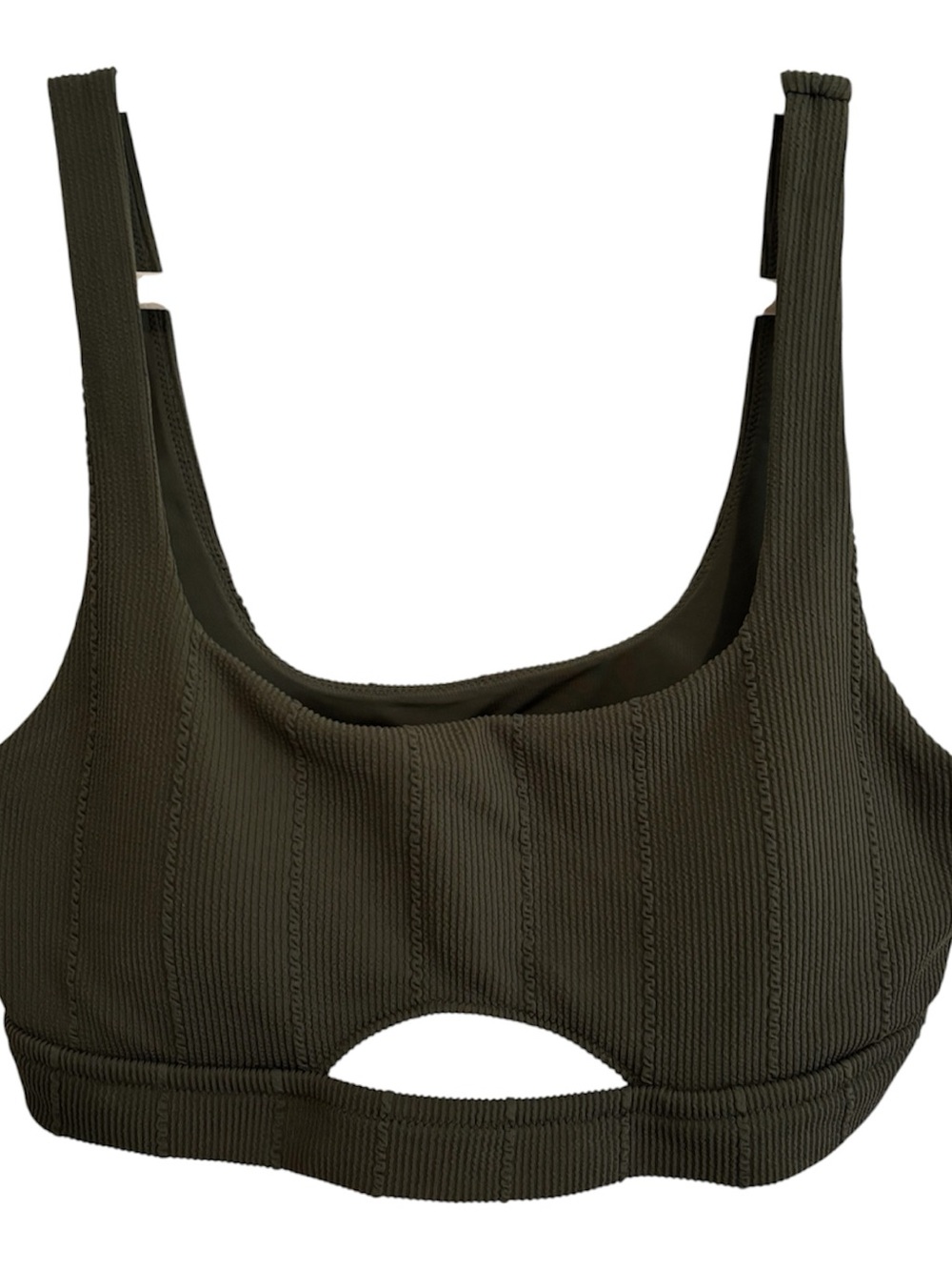aerie Ribbed Scoop Women’s Bikini Top in Olive